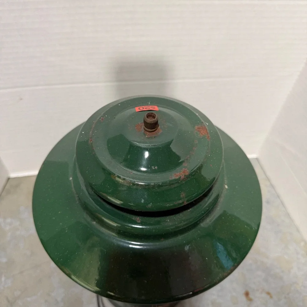 Vintage Coleman 228H Lantern Big Hat Double Mantle Green Gas 8/73 Made in USA